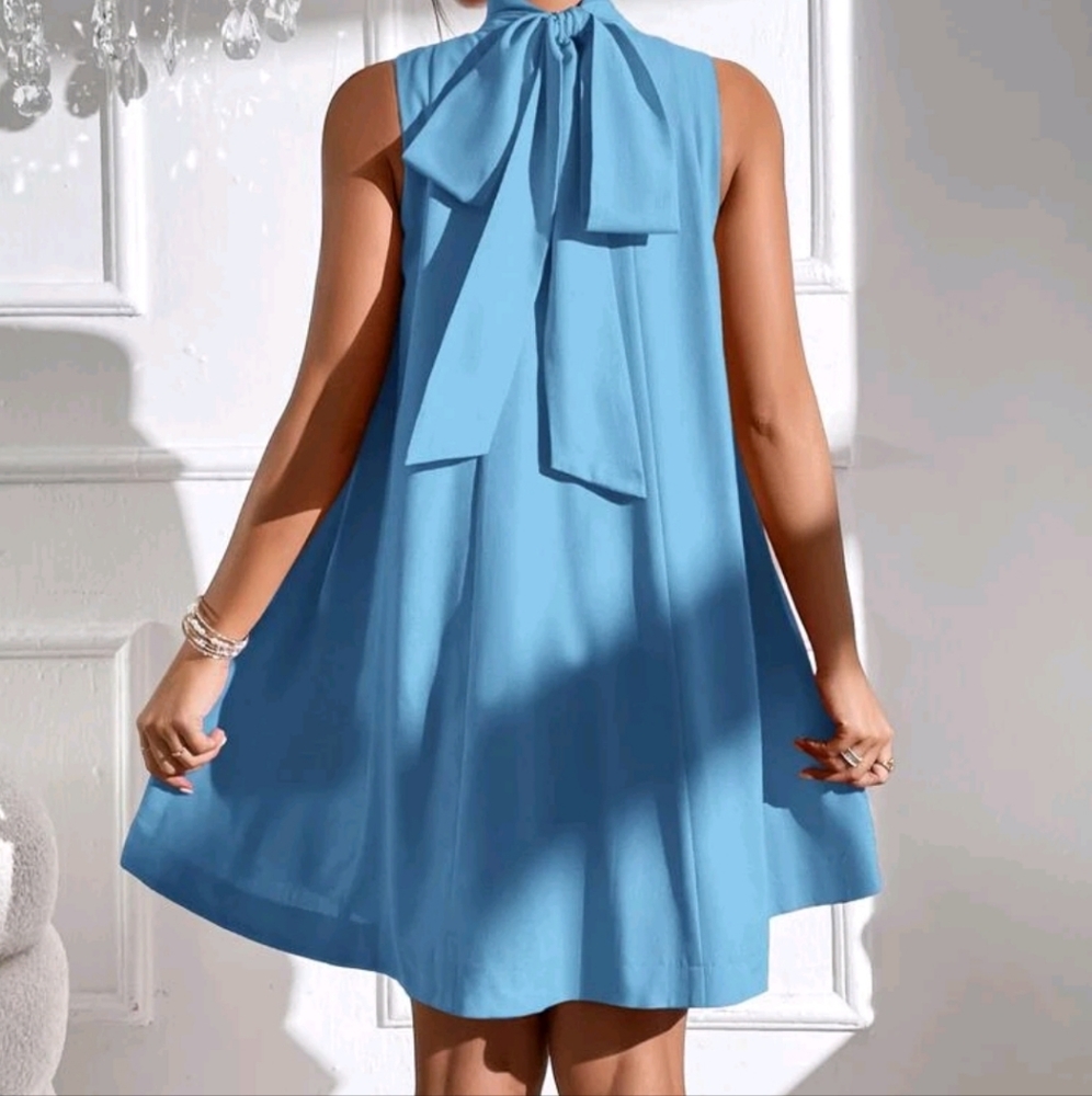 High neck tank dress light blue - Picture 4 of 5